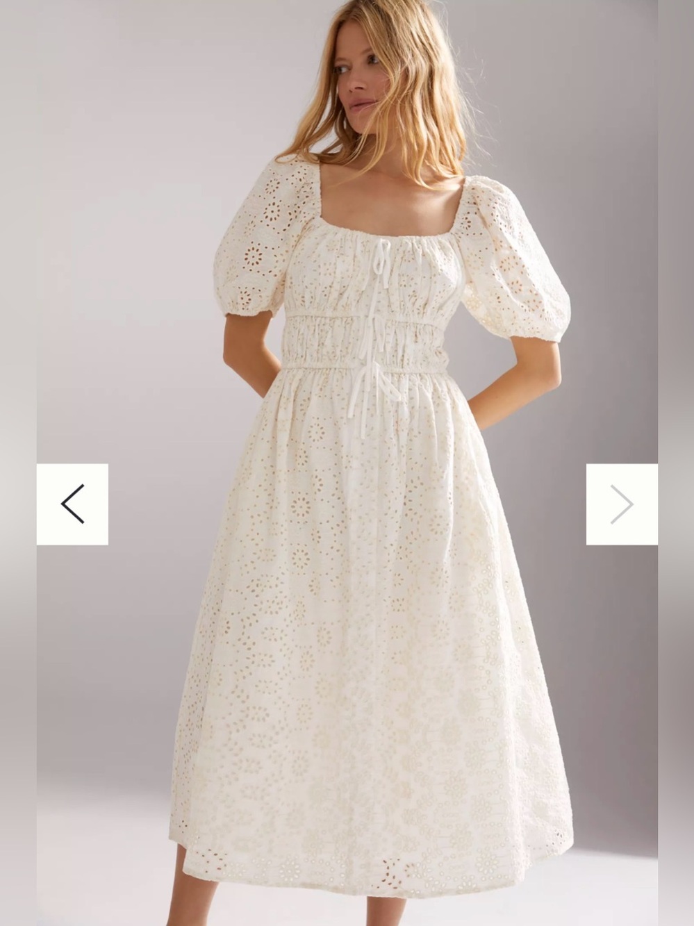 En Saison Puff Sleeve Midi Dress - Picture 3 of 6